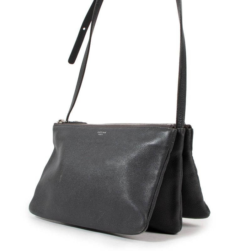 Celine Grey Lambskin Small Trio Bag