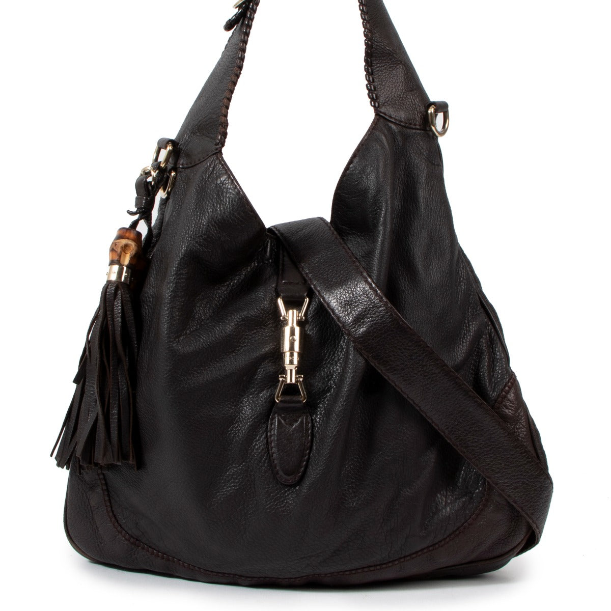 Gucci Black Leather Large New Jackie Hobo Bag