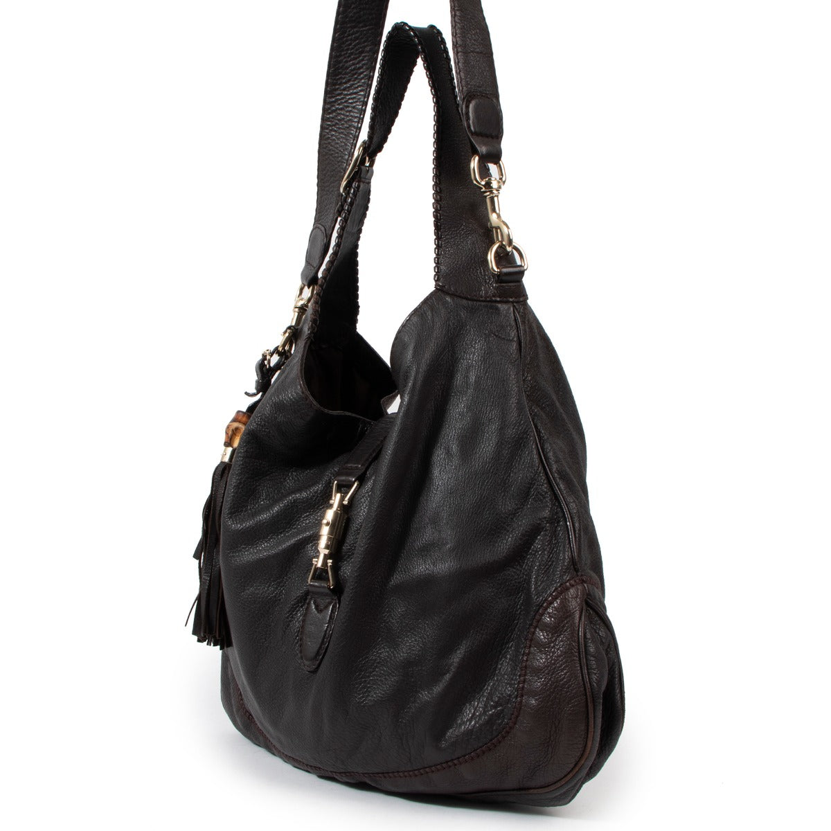 Gucci Black Leather Large New Jackie Hobo Bag