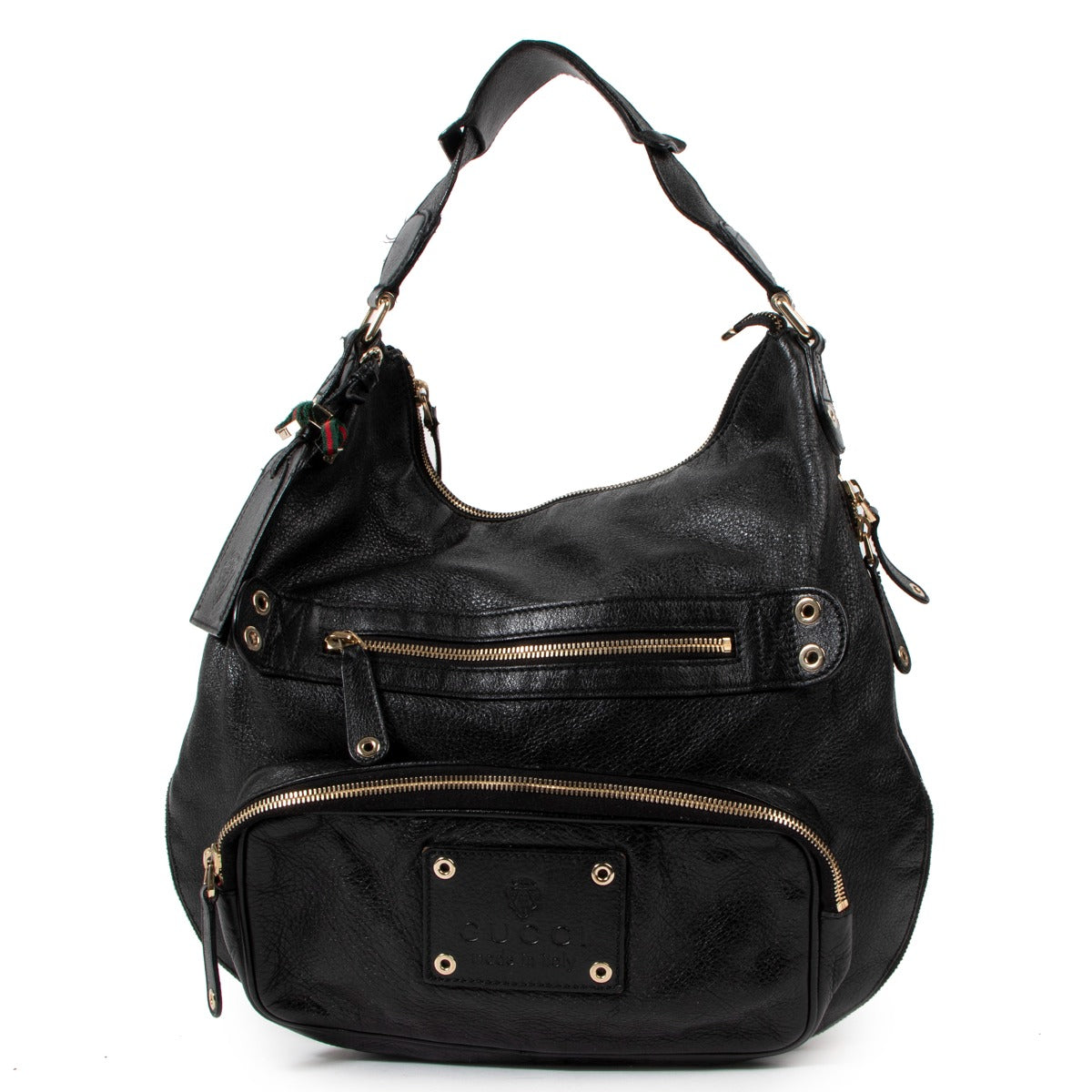 Gucci Black Leather Voyager Hobo Bag