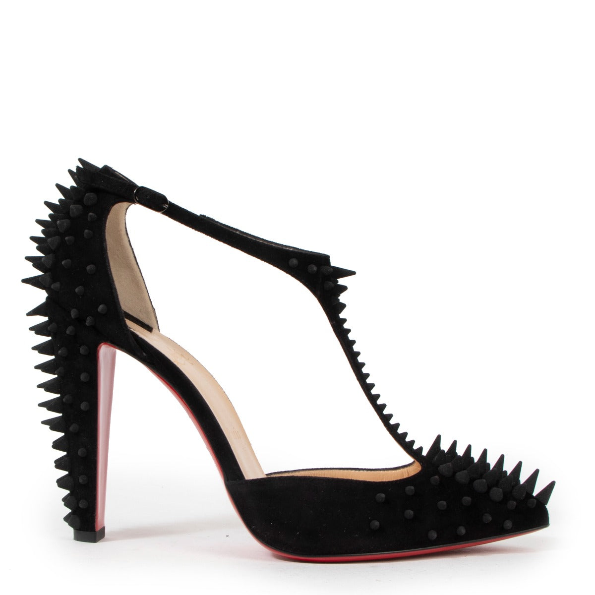 Christian Louboutin Goldostrap 100 Spike T-Strap Pumps