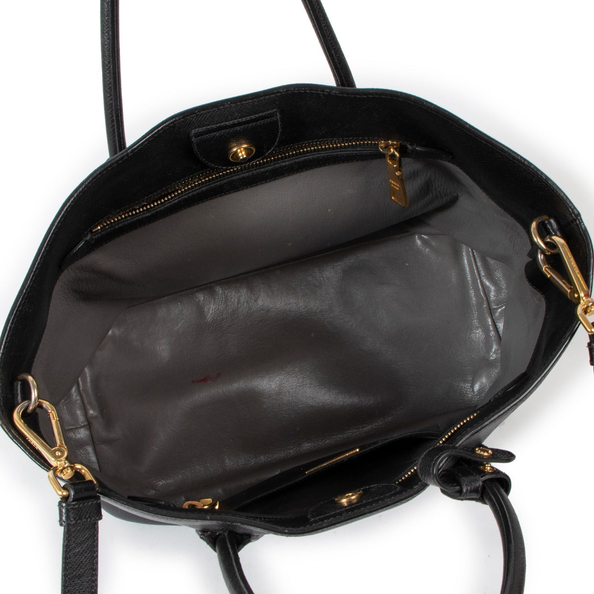Prada Saffiano Leather Front Pocket Tote Bag