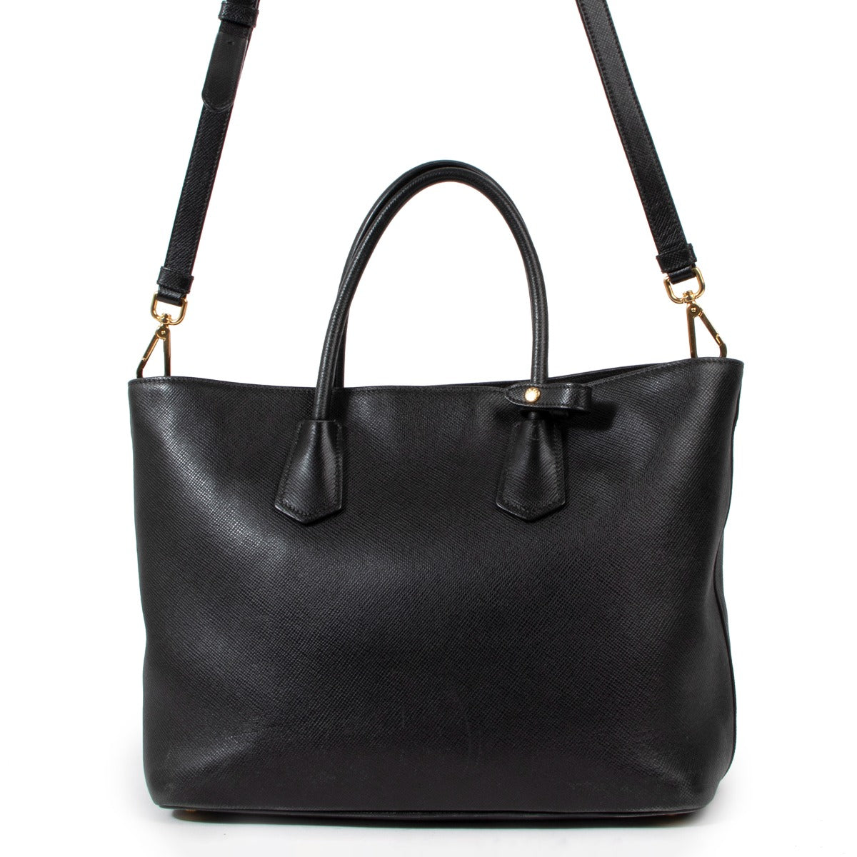 Prada Saffiano Leather Front Pocket Tote Bag