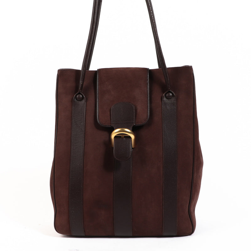 Delvaux Brown Nubuck Brillant Tote Shoulder Bag for the best price at Labellov secondhand.