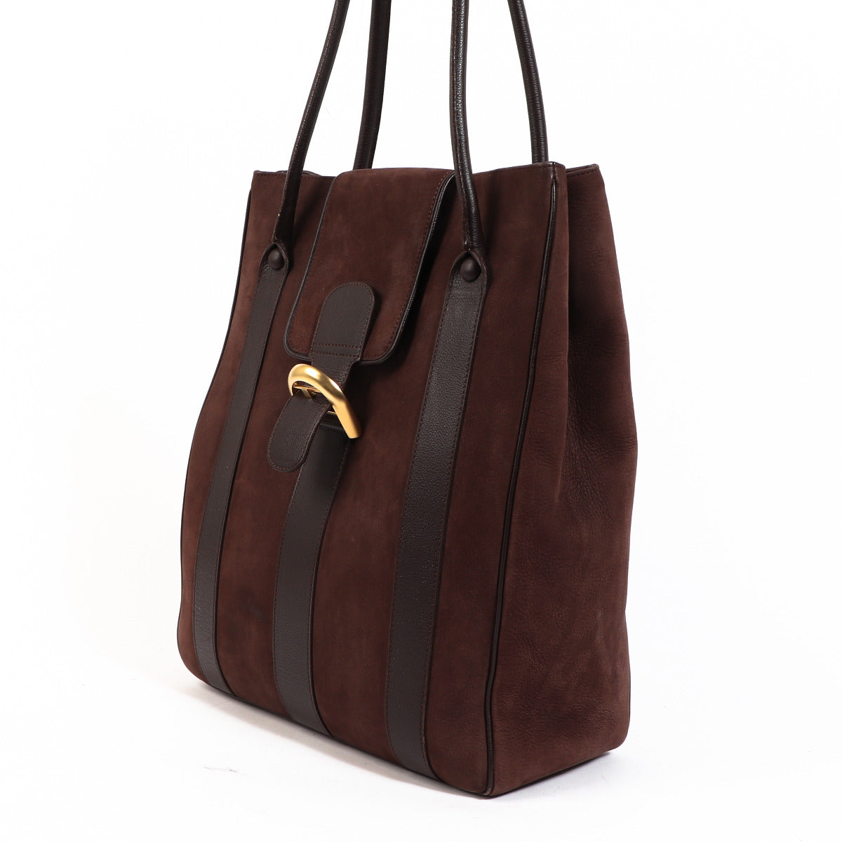 Delvaux Brown Nubuck Brillant Tote Shoulder Bag