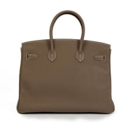 Shop safe online at labellov in Antwerp, Brussels and Knokke this 100% authentic second hand Hermès Birkin 35 Etoupe Togo PHW