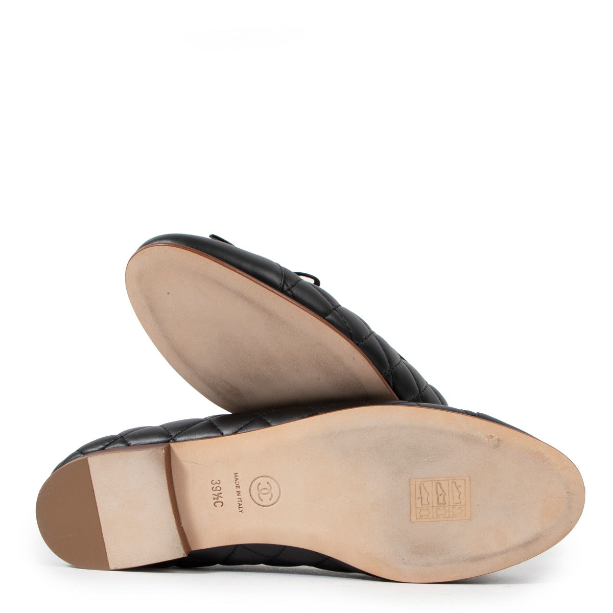 Chanel Zwarte Gewatteerde Lamsleren Ballerina's - Maat 39,5