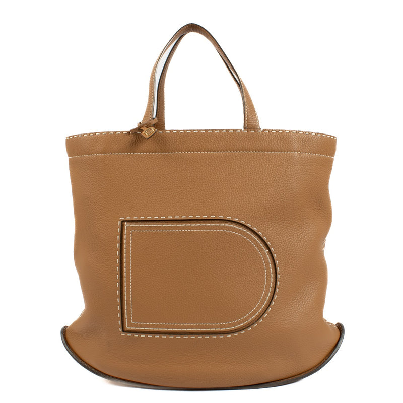 Delvaux Vegetal Taurillon Soft Pin Cabas Surpiqué Bag