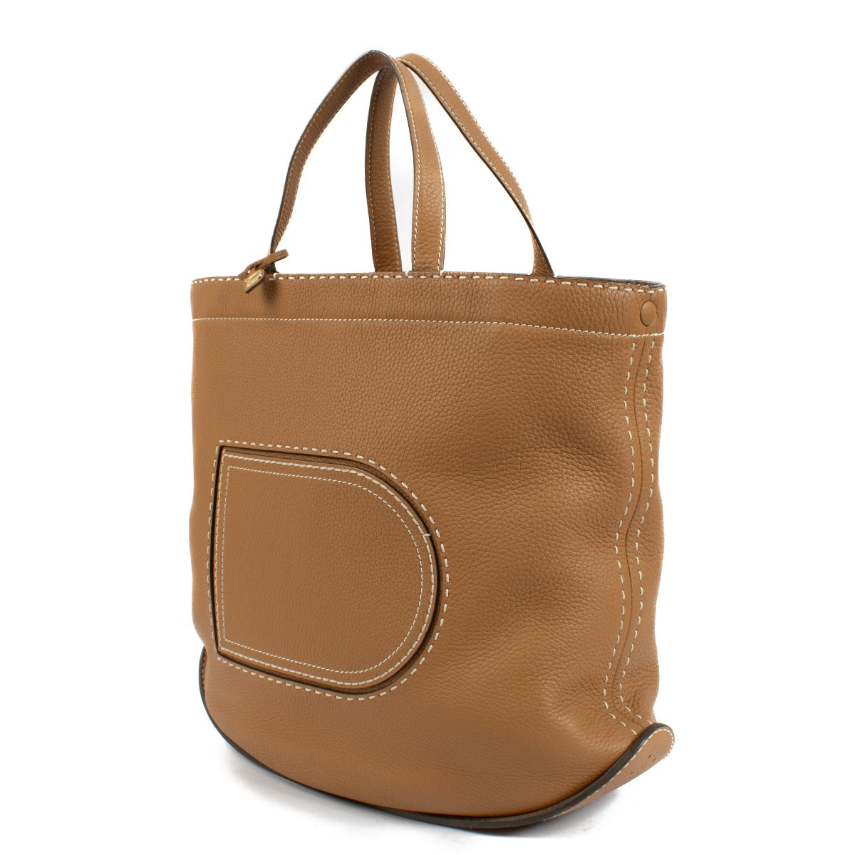 Delvaux Vegetal Taurillon Soft Pin Cabas Surpiqué Bag