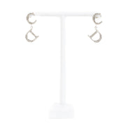 Christian Dior John Galliano Silver Crystal CD Earrings