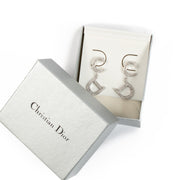 Christian Dior John Galliano Silver Crystal CD Earrings