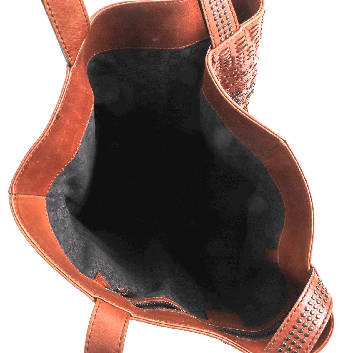 Sac à bandoulière en cuir clouté marron Gucci