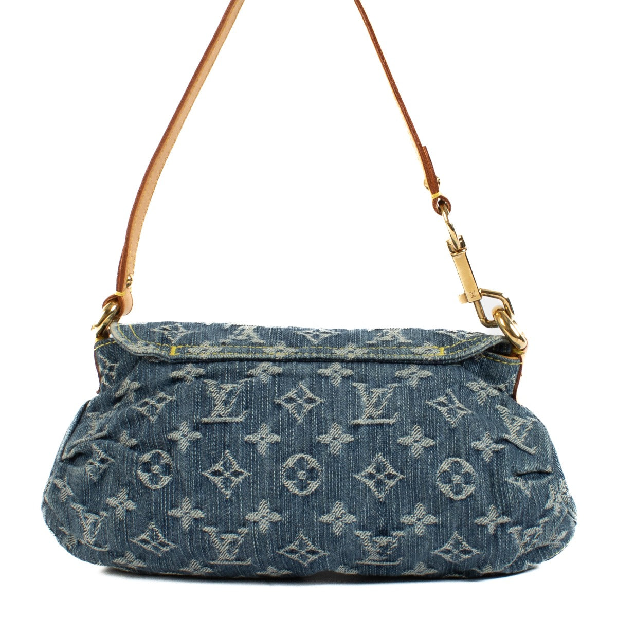 Shop safe online at Labellov in Antwerp, Brussels and Knokke this 100% authentic second hand Louis Vuitton Denim Monogram Pleaty Bag