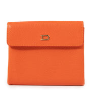 Buy an authentic second hand Delvaux Orange Leather Square Wallet in very good condition at Labellov.com
