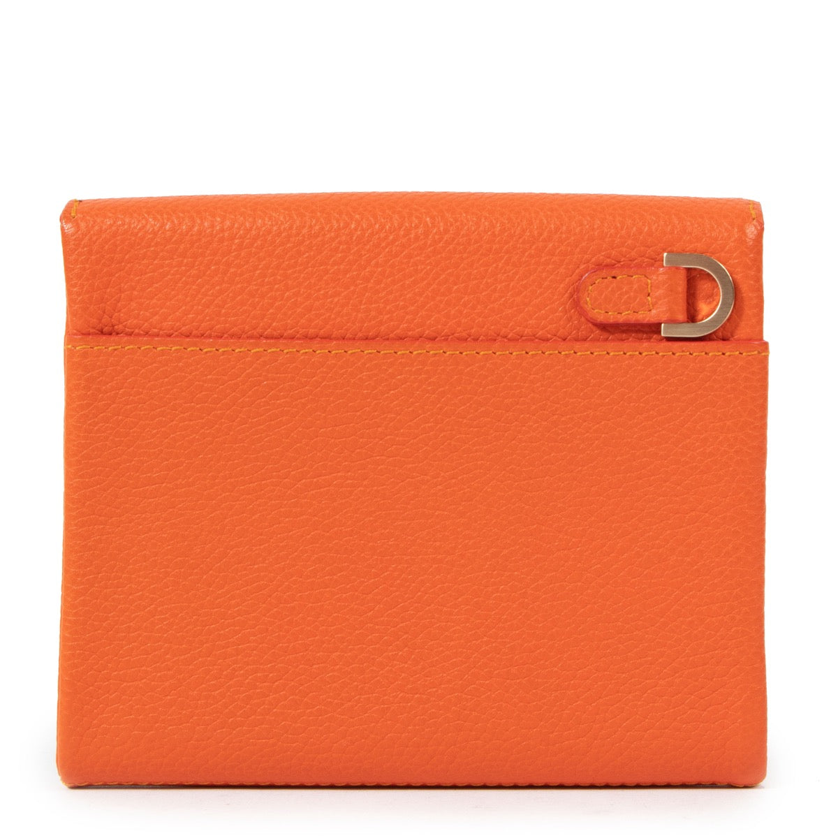 Buy an authentic second hand Delvaux Orange Leather Square Wallet in very good condition at Labellov.com