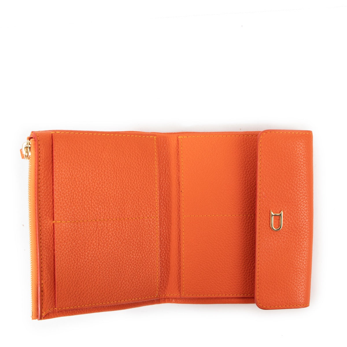 Buy an authentic second hand Delvaux Orange Leather Square Wallet in very good condition at Labellov.com