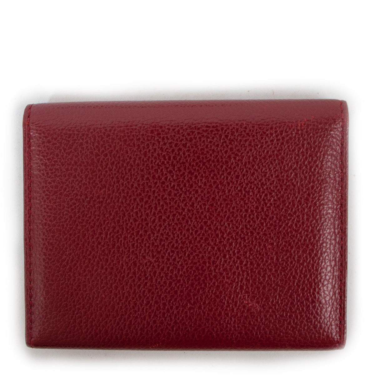 Delvaux Burgundy Leather Card Wallet