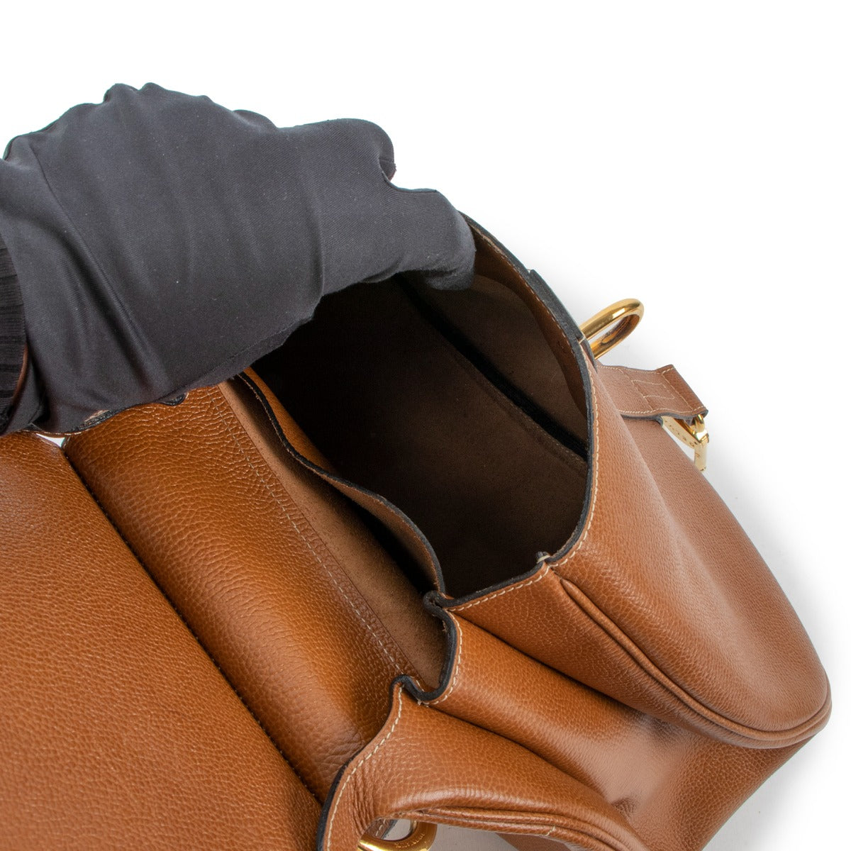 Delvaux Cognac Cerceau GM Shoulder Bag