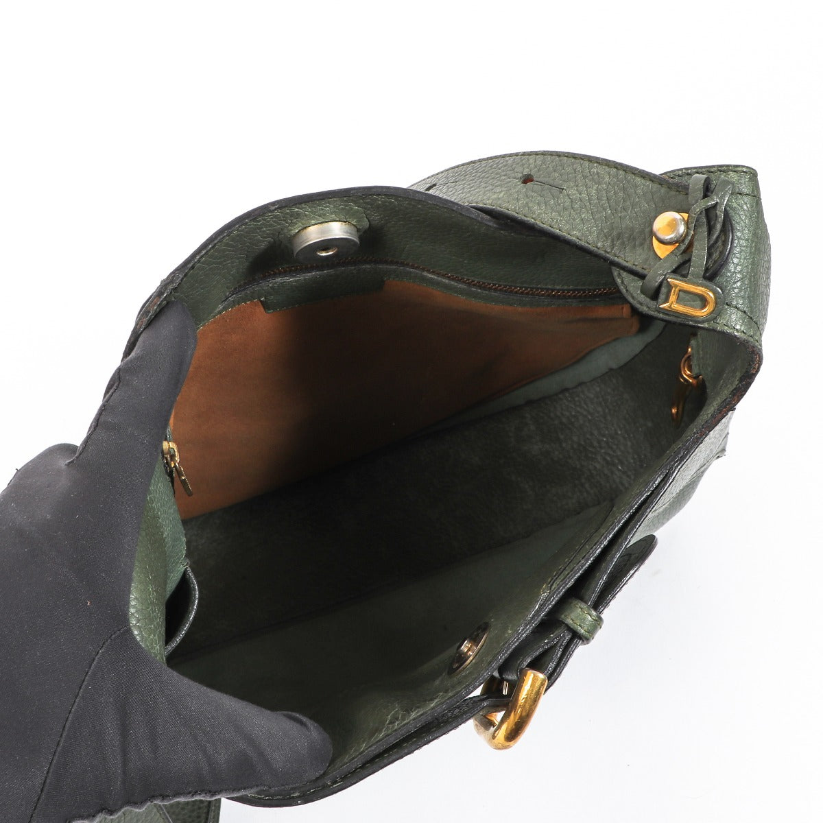 Sac à bandoulière en cuir vert Delvaux Chardonnay
