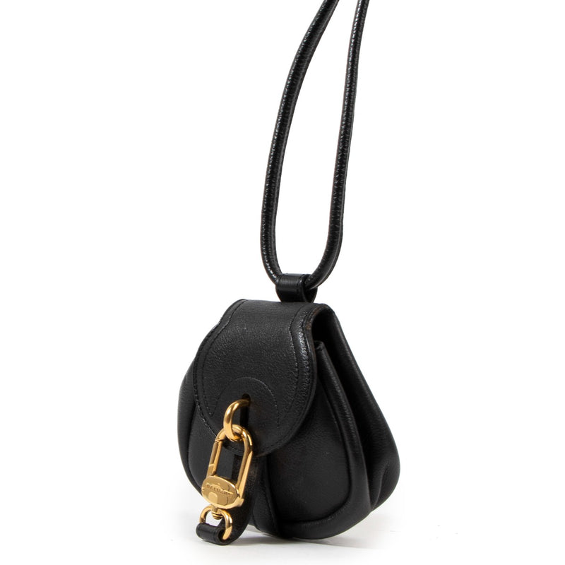 Delvaux Black Micro Cerceau Crossbody Bag