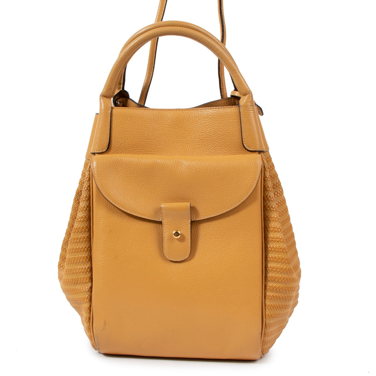 Delvaux Corail GM Yellow Leather Bag