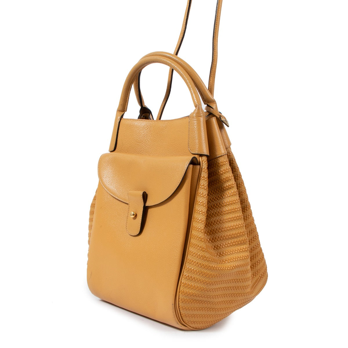 Delvaux Corail GM Yellow Leather Bag