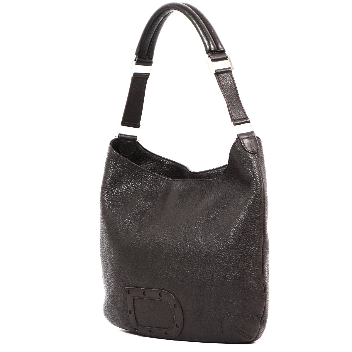 Buy an authentic second hand Delvaux Café Taurillon Crispé Louise PM Shoulder Bag in good condition at Labellov Antwerp.