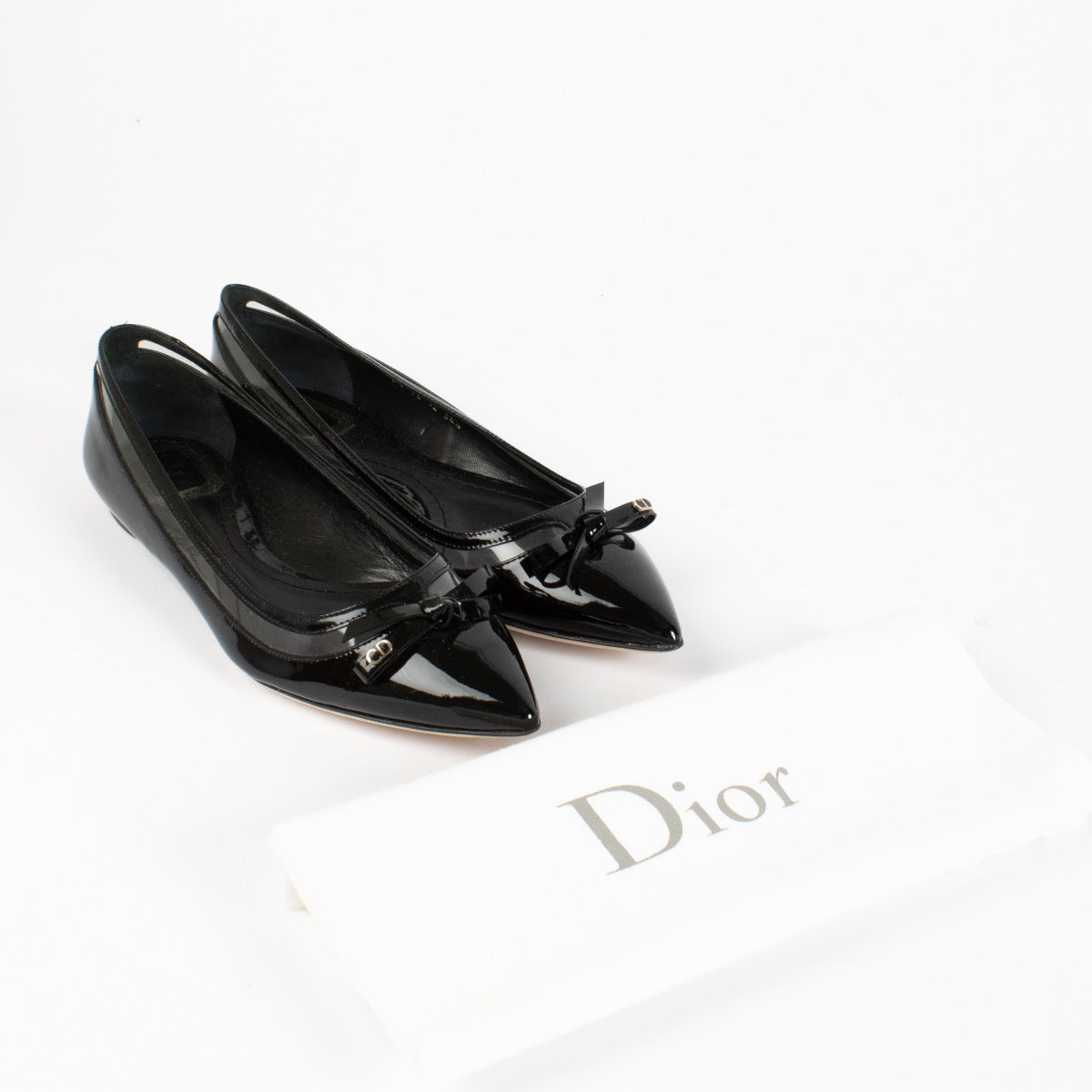 authentic preloved Christian Dior Black Flats on Labellov.com