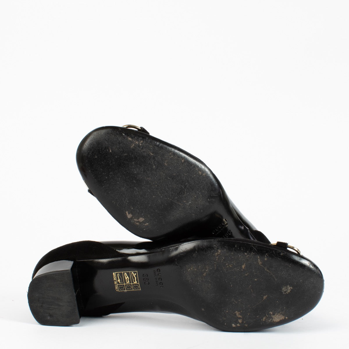 authentic preloved Gucci Black Bamboo Horsebit Heels on Labellov.com