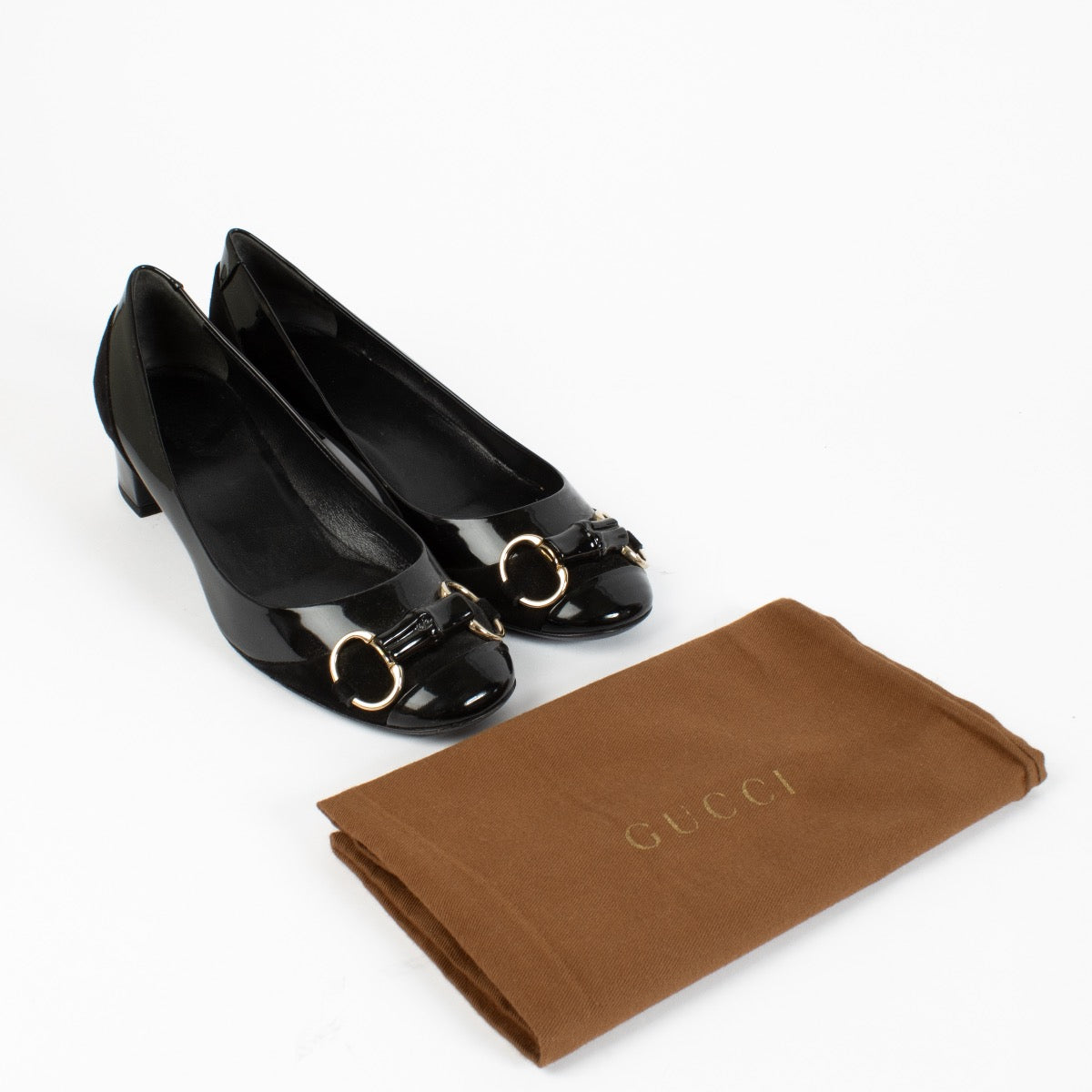 authentic preloved Gucci Black Bamboo Horsebit Heels on Labellov.com