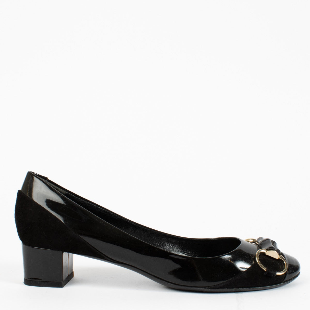 authentic preloved Gucci Black Bamboo Horsebit Heels on Labellov.com