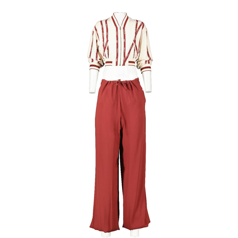 Hermès Silk Ribbon Print Jacket/Trousers Set