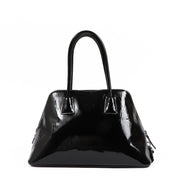 Buy an authentic second-hand Prada Black Patent Leather Spazzolato Logo Top Handle Bag in very good condition at Labellov in Antwerp.