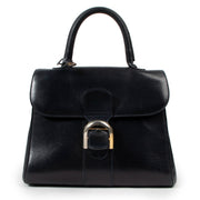 Delvaux Brillant MM Marine Blue Box Calf