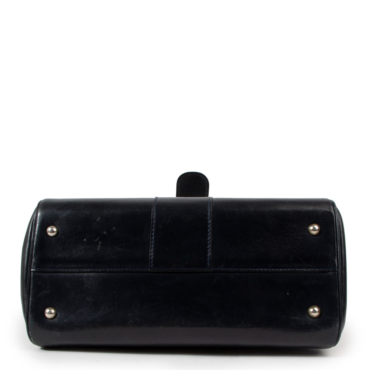 Delvaux Brillant MM Marine Blue Box Calf
