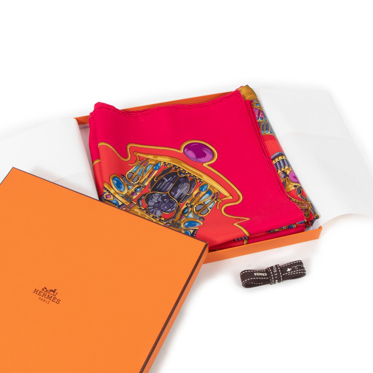 Hermès Pink Scarab Silk 90 Scarf