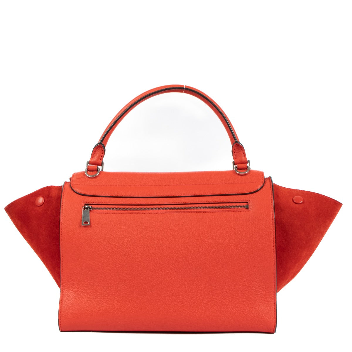 Celine Rood Kalfsleer & Suède Medium Trapeze Tas