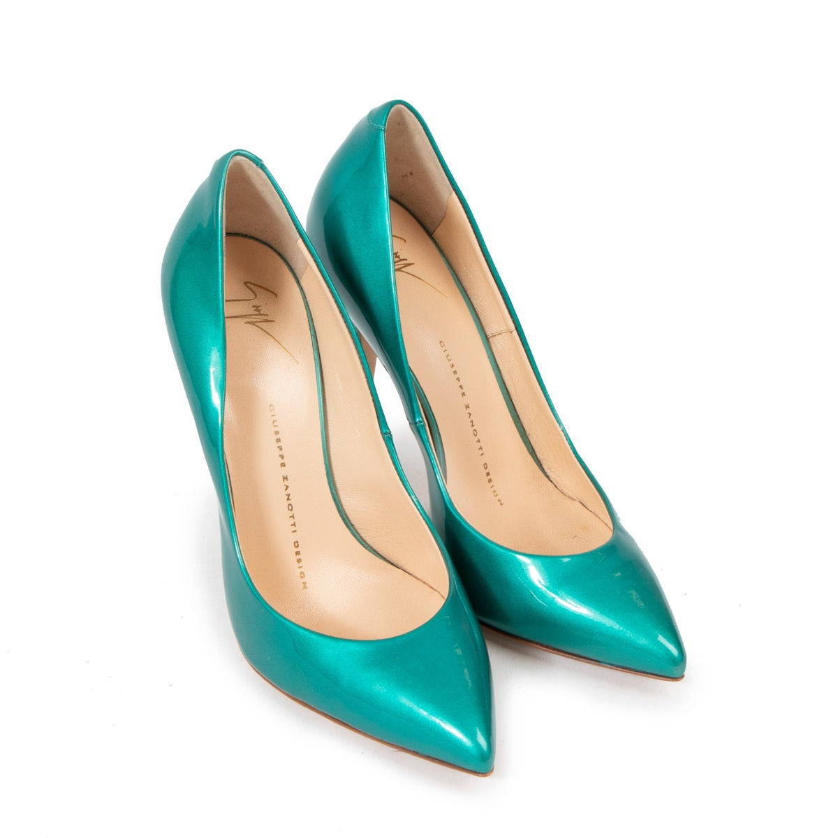 Guiseppe Zanotti Turquoise Patent Leather Pumps