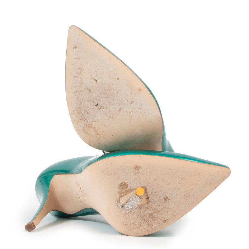 Giuseppe Zanotti Turquoise Lakleren Pumps - Maat 37