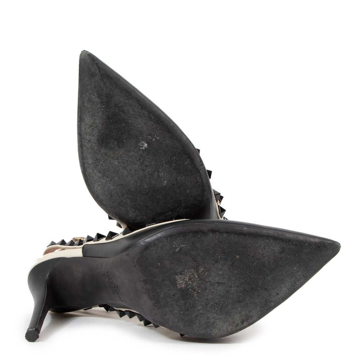 Escarpins Valentino Garavani Rockstud Caged 100 en cuir noir – Taille 38