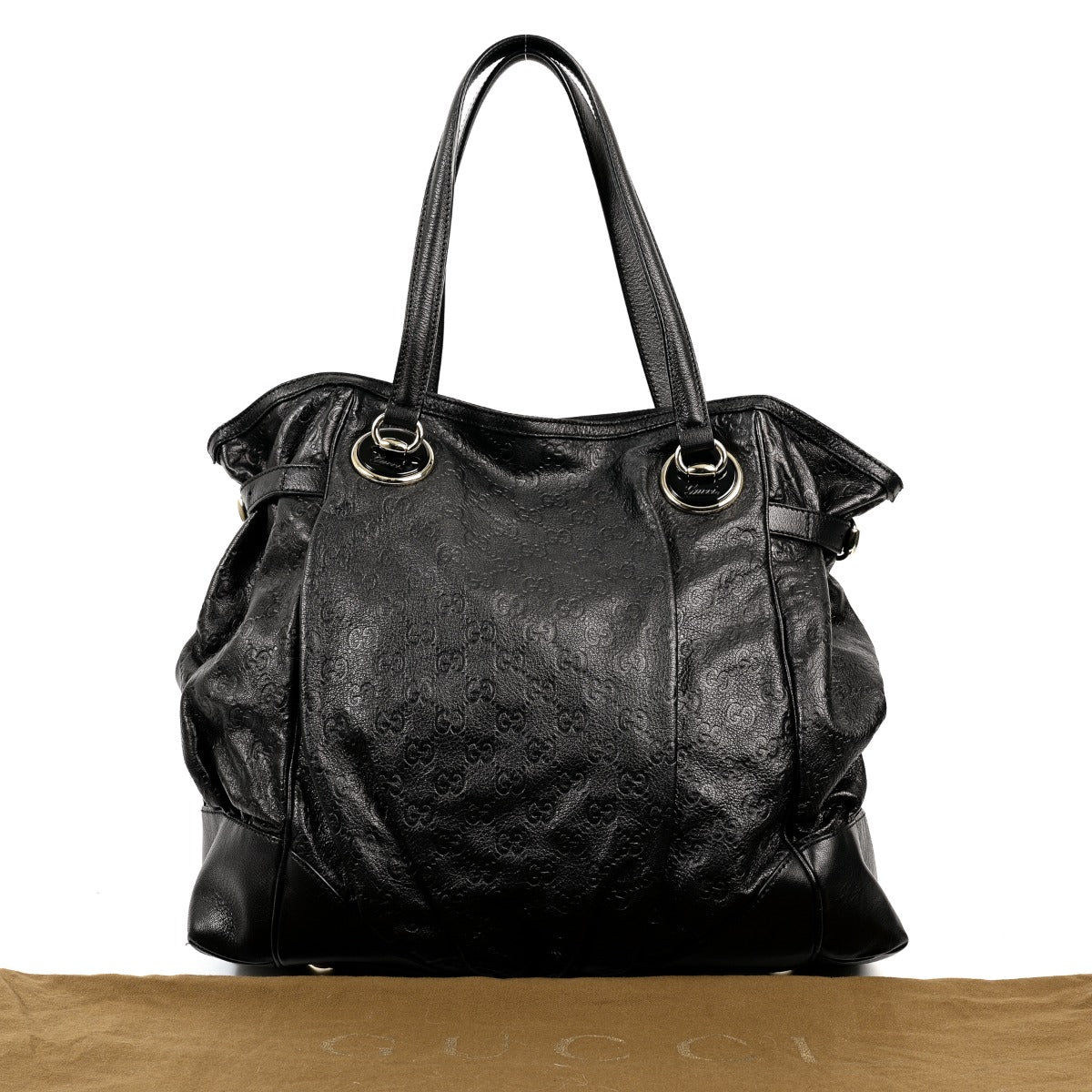 Gucci Black Guccissima Full Moon Shoulder Bag