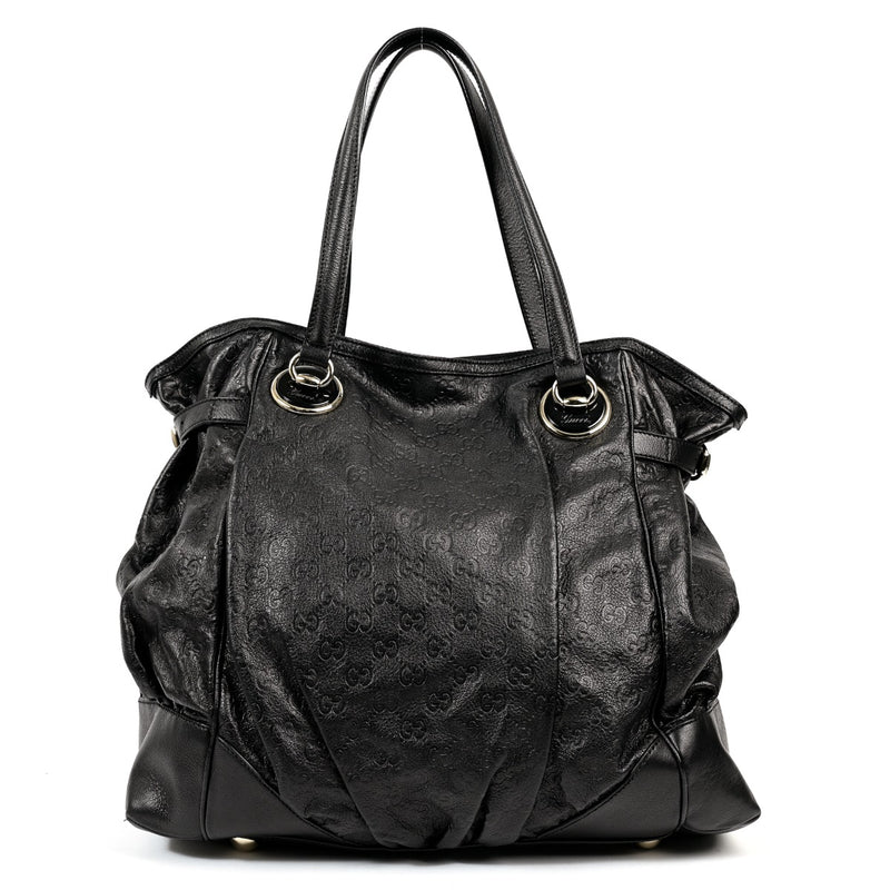 Gucci Black Guccissima Full Moon Shoulder Bag