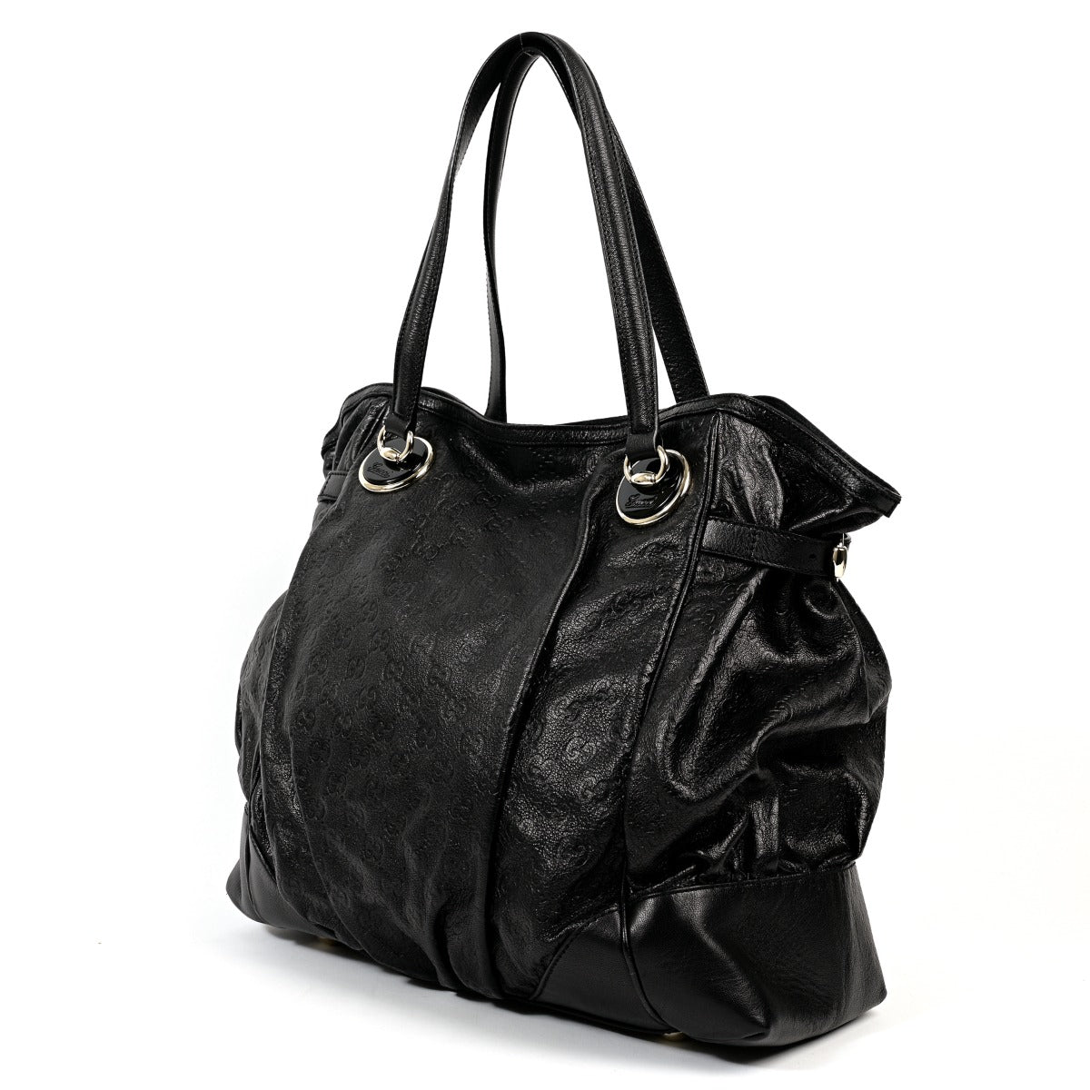 Buy an authentic Gucci Black Leather Guccissima Full Moon Shoulder Bag in good condition at Labellov Antwerp.