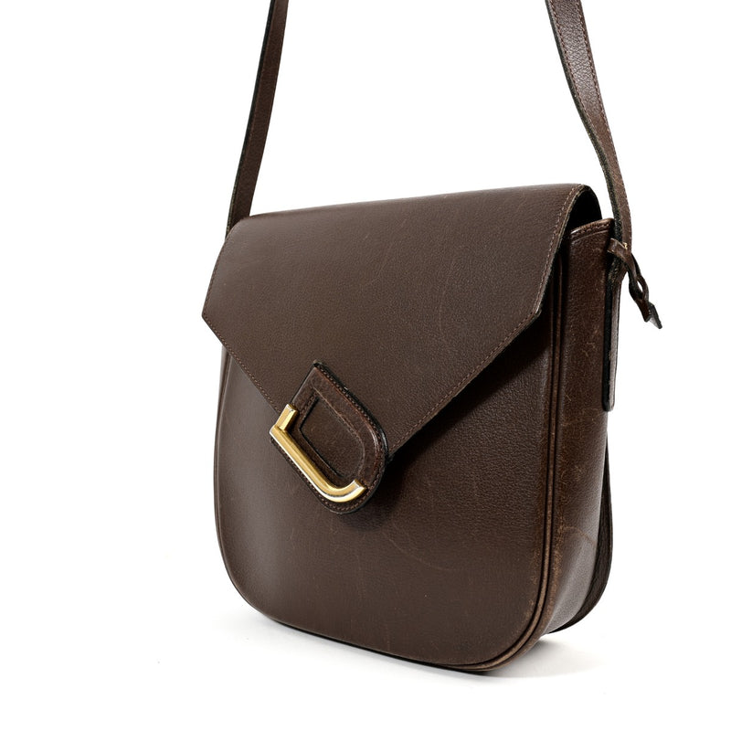Delvaux Bruin Leren Orphé Crossbodytas