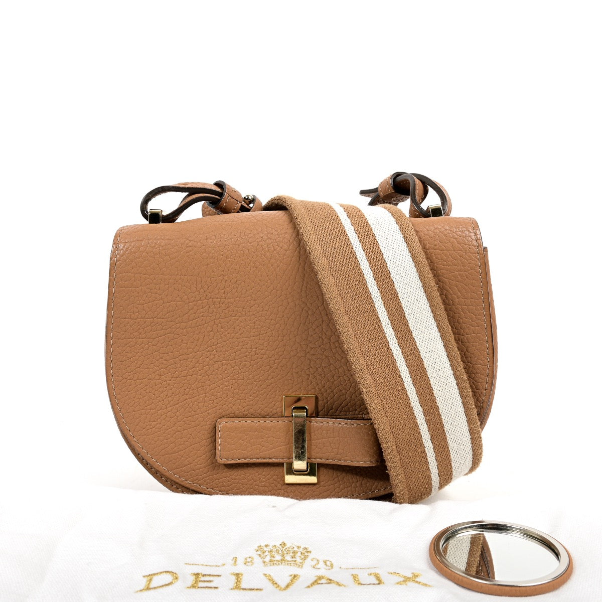 Shop safe online at Labellov in Antwerp this 100% authentic second hand Delvaux Beige Crossbody Le Mutin Végétal Crispy Calf