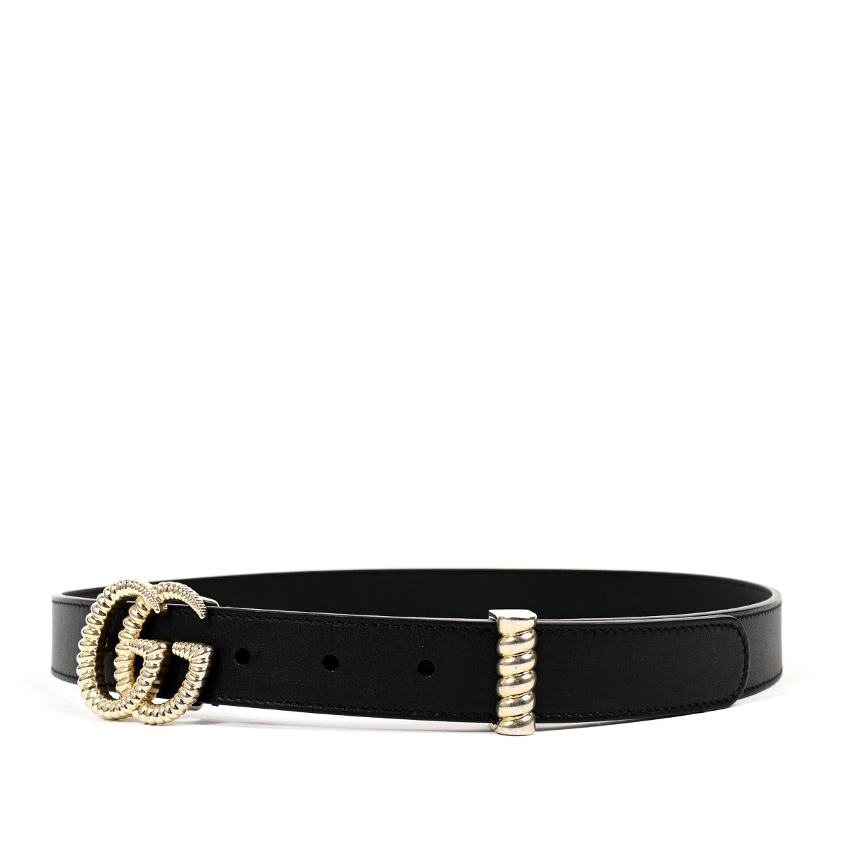 Shop safe online at Labellov in Antwerp this 100% authentic second hand Gucci Black Leather GG belt - size 80