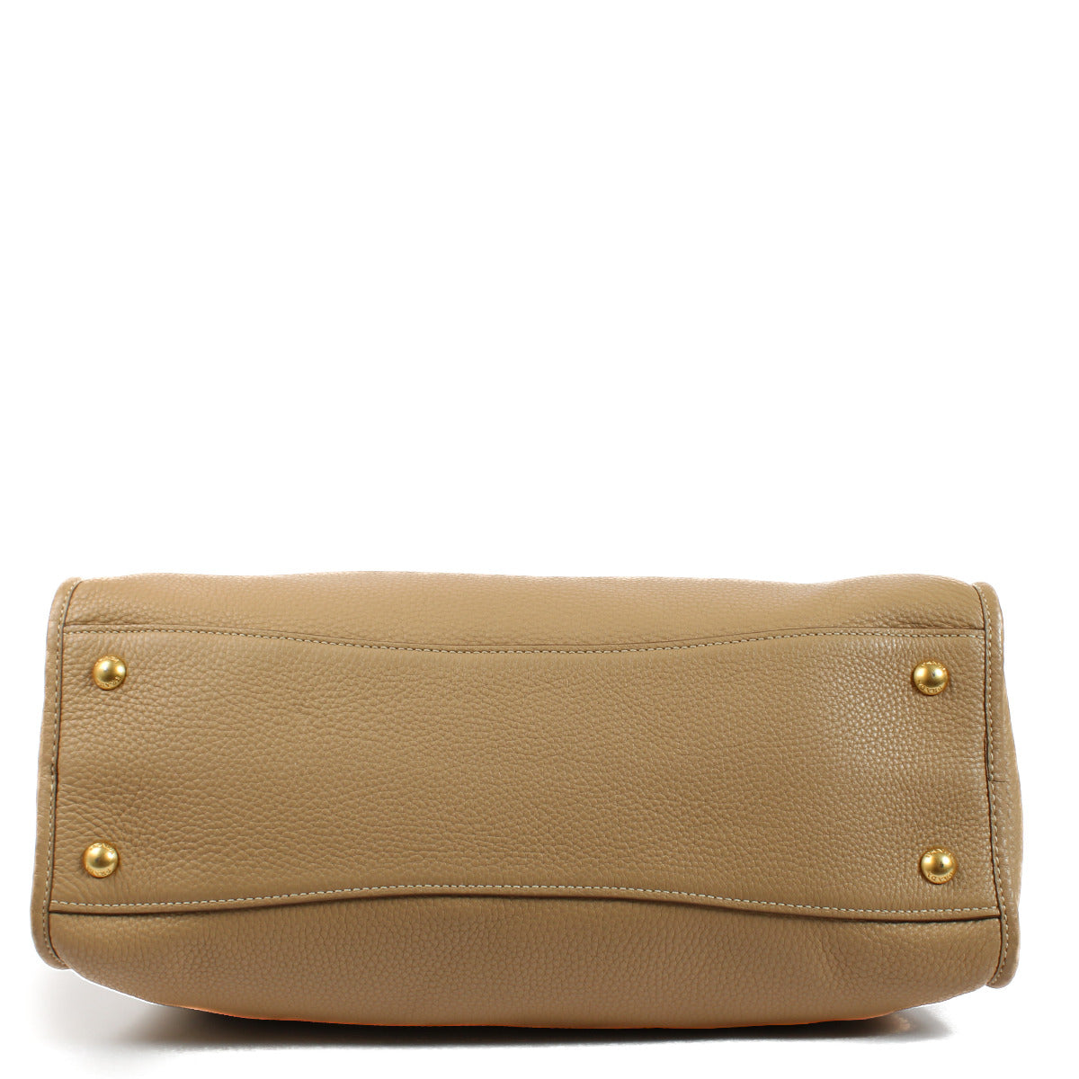 Prada Beige Calfskin Leather Bauletto Top Handle Bag