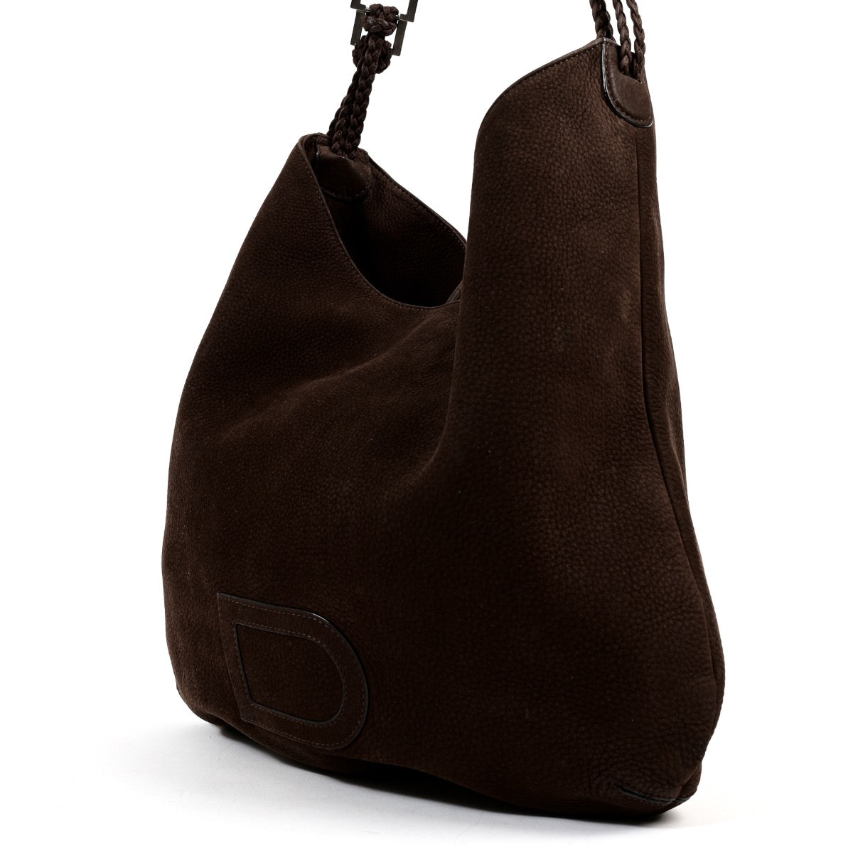 Buy an authentic second hand Delvaux Cacao Nubuck Louise Tressé Shoulder Bag in very good condition at Labellov