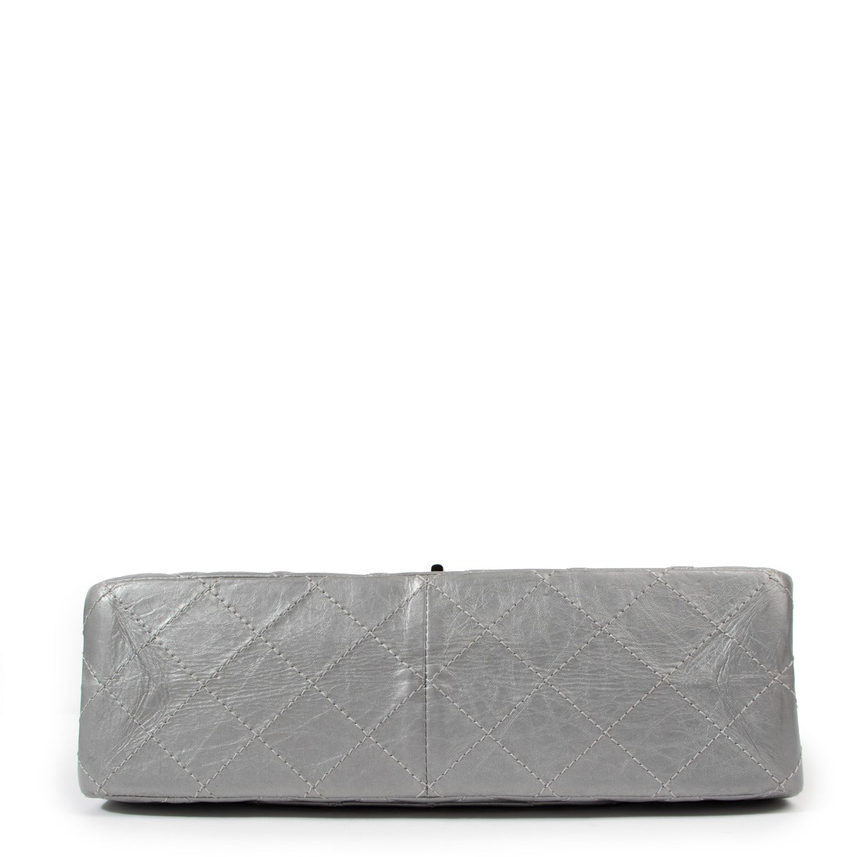 Chanel Silver Aged Calfskin Leather Maxi Reissue 2.55
