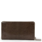 Buy an authentic second-hand Delvaux Accordéon Lizard Brillant Lin Long Zip Wallet in very good condition at Labellov Antwerp.